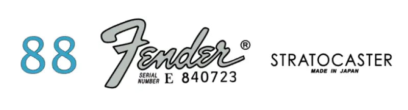 Fender Fuji Gen Japan Stratocaster Headstock Decal Logo Waterslide Years 1985-1988