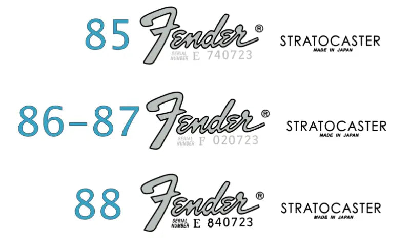 Fender Fuji Gen Japan Stratocaster Headstock Decal Logo Waterslide Years 1985-1988