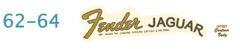 Fender Jaguar Guitar Headstock Decal Logo Waterslide Years 1962-1967