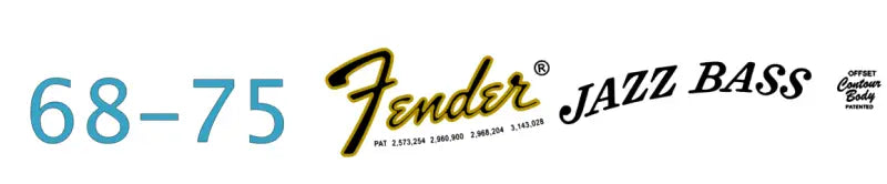 Fender Jazz Bass Headstock Decal Logo Waterslide Years 1968-1980