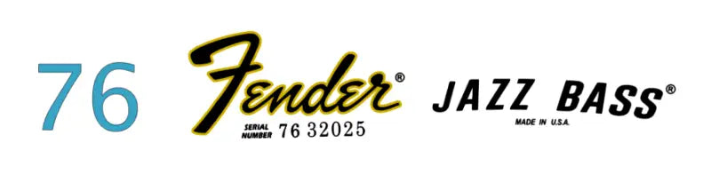 Fender Jazz Bass Headstock Decal Logo Waterslide Years 1968-1980