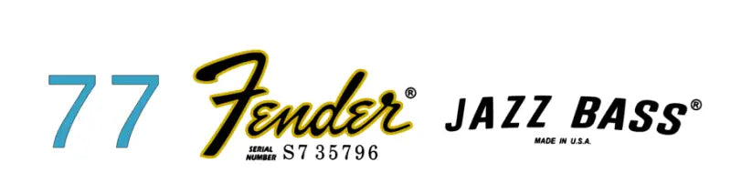 Fender Jazz Bass Headstock Decal Logo Waterslide Years 1968-1980