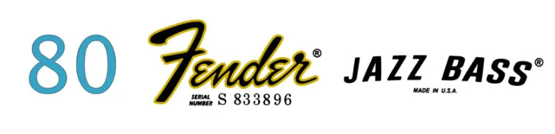 Fender Jazz Bass Headstock Decal Logo Waterslide Years 1968-1980