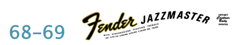 Fender Jazzmaster Guitar Headstock Decal Logo Waterslide Years 1958-1969