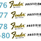 Fender Precision Bass Headstock Decal Logo Waterslide Years  1976-1980