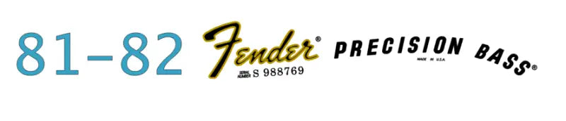 Fender Precision Bass Headstock Decal Logo Waterslide Years