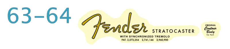 Fender Stratocaster Headstock Decal Logo Waterslide Years 1954-1963