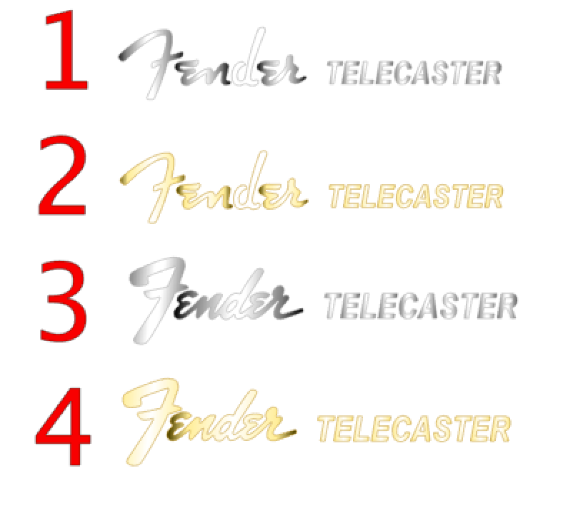 Fender Telecaster Deluxe Headstock Decal Logo Gold or Silver
