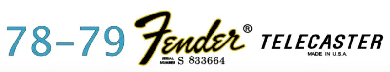 Fender Telecaster Guitar Headstock Decal Logo Waterslide Years 1968-1979