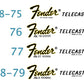 Fender Telecaster Guitar Headstock Decal Logo Waterslide Years 1968-1979