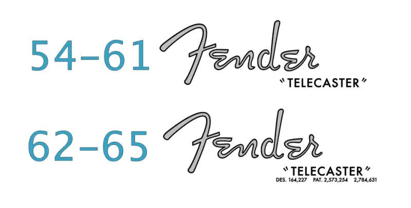 Fender Telecaster Years 1954-1965 Guitar Headstock Decal Logo Waterslide