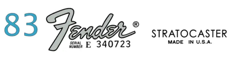 Fender USA Stratocaster Headstock Decal Logo Waterslide Years 1983-1984