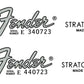 Fender USA Stratocaster Headstock Decal Logo Waterslide Years 1983-1984