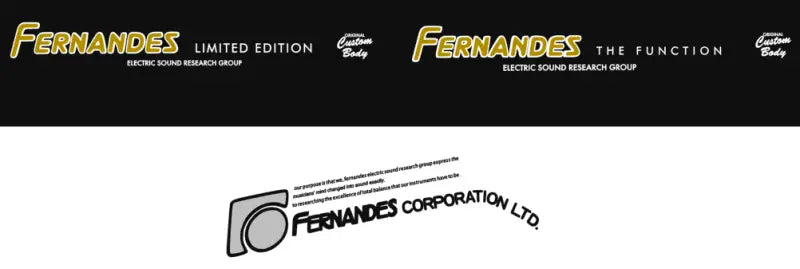 Fernandes Guitar Headstock Decal Logo Limited Edition, The Function, Stone Logo For Colored Headstocks