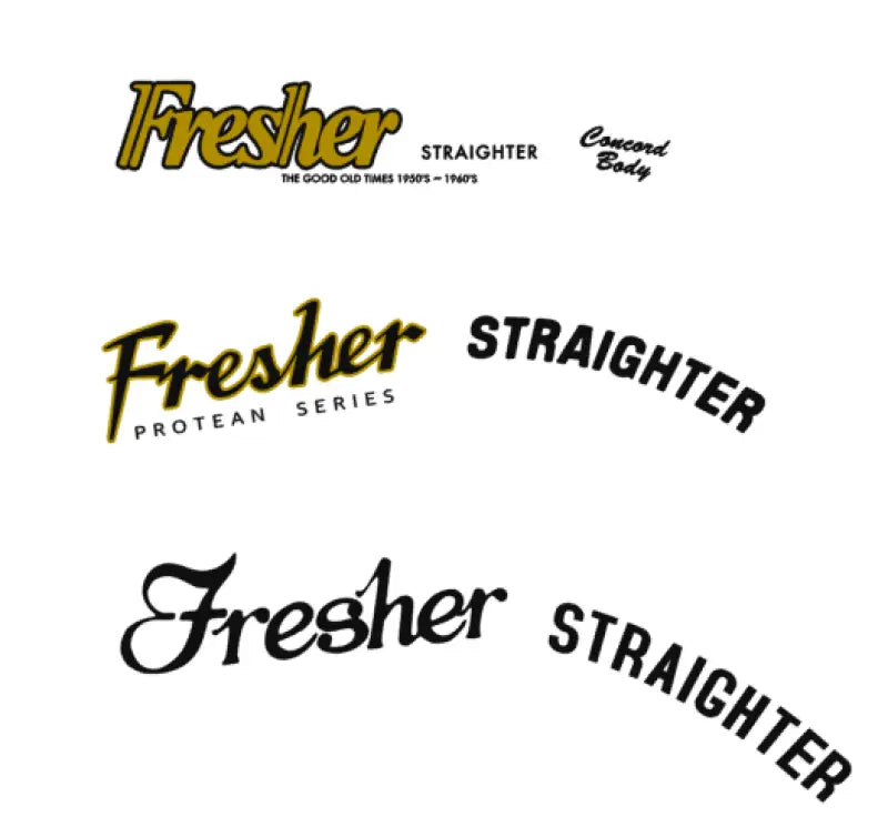 Fresher Straighter Good Old Times Protean Series Strat Guitar Headstock Decal Logo Waterslide