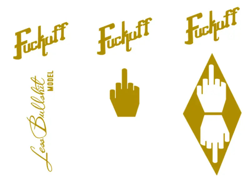 Gibson Fuckoff Parody Guitar Headstock Decal Logo Custom and Less Bullshit Model