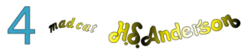 H. Benton H.S. Anderson Mad Cat Guitar Headstock Decal Logo