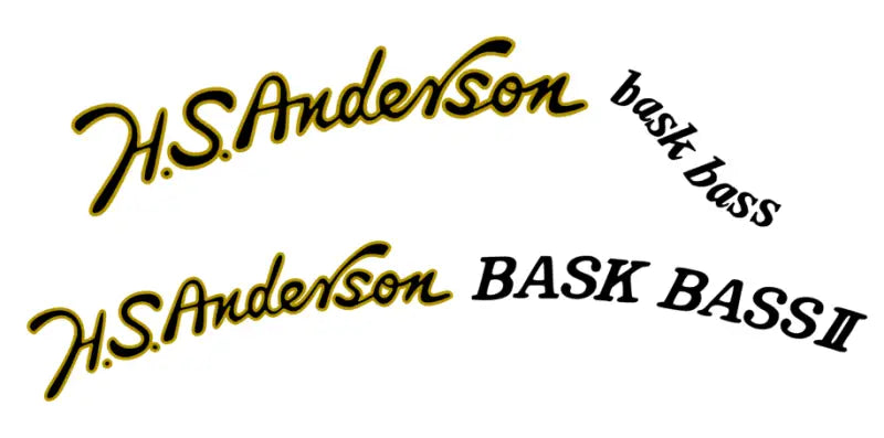 H.S. Anderson Bask Bass And Bask Bass II Guitar Headstock Decal Logo