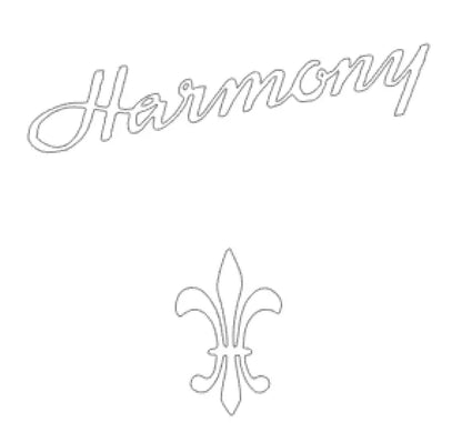 Harmony H-75 H-67 H-68 Guitar Fleur De Lis Headstock Decal Logo, Waterslide or Vinyl Peel & Stick