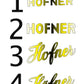 Hofner Script Style Headstock Decal Logo Vinyl or Foil - #1