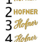 Hofner Script Style Headstock Decal Logo Vinyl or Foil - #1