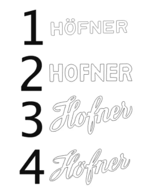 Hofner Headstock Decal logo Script