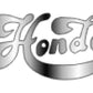 Hondo Lawsuit Era Fancy Script Headstock Decal Logo - Silver