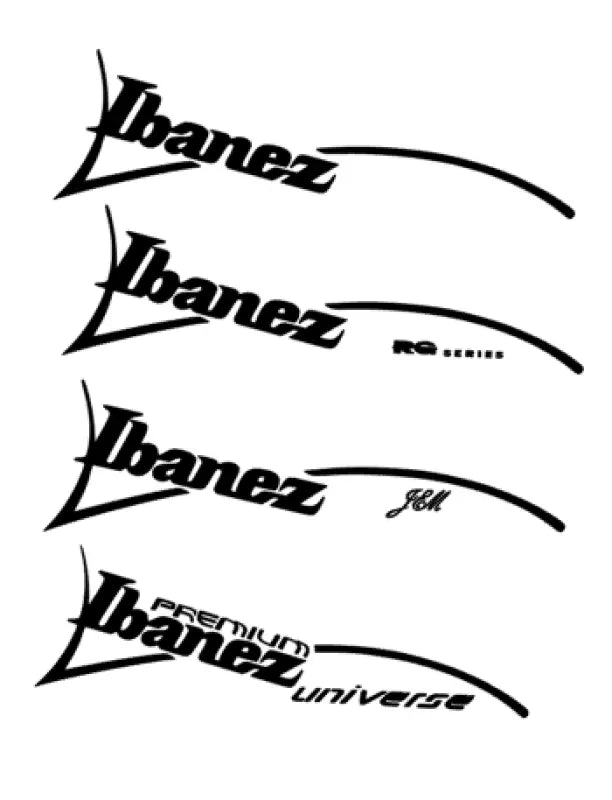 Ibanez Logo Guitar Headstock Decal – 134mm Vinyl Sticker, Glossy Finish, Made In Australia