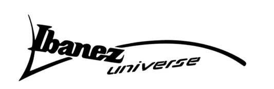 Ibanez UNIVERSE Repro Headstock Decal Logo Waterslide Vinyl or Foil Peel & Stick