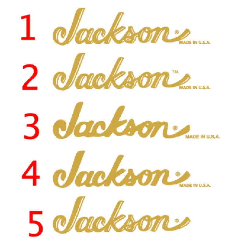 Jackson Guitar Headstock Decals U.S.A. & Japan Models