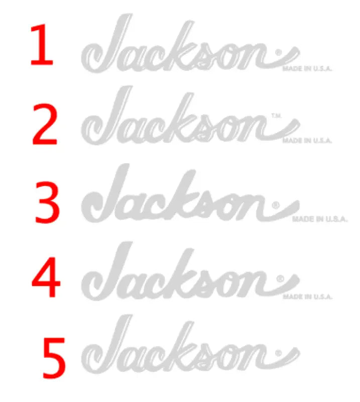 Jackson Guitar Headstock Decals U.S.A. & Japan Models