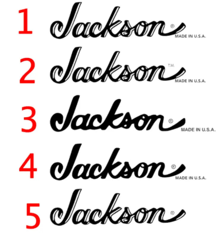 Jackson Guitar Headstock Decals U.S.A. & Japan Models