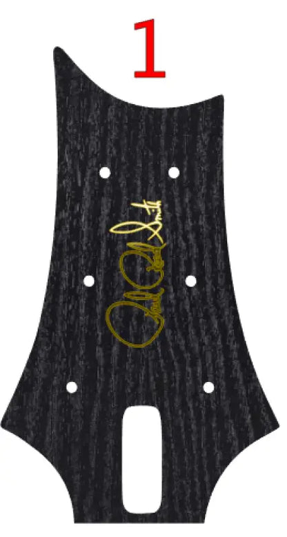 Paul Reed Smith PRS SE Guitar Headstock Decal Logo Complete Ebony Wood Grain Vinyl Overlay Gold Foil Logo