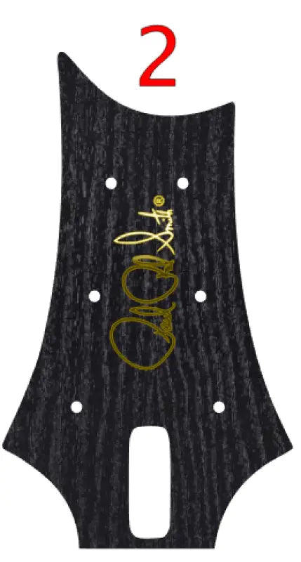 Paul Reed Smith PRS SE Guitar Headstock Decal Logo Complete Ebony Wood Grain Vinyl Overlay Gold Foil Logo