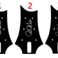 Paul Reed Smith PRS SE Guitar Headstock Decal Logo Complete Ebony Wood Grain Vinyl Overlay Silver Foil Logo