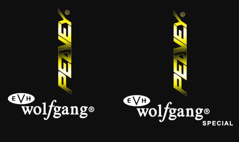 Peavey Wolfgang & Wolfgang Special Headstock Decal Logo White Vinyl & Gold Foil Peel & Stick