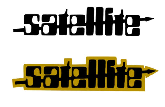 Satellite Guitar Headstock decal Logo Waterslide or Vinyl Peel and Stick