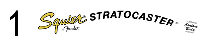 Squier Stratocaster Strat Guitar Headstock Decal Logo