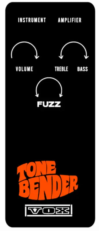 VOX TONE BENDER MK III Fuzz Or Treble 'N' Bass Boost Guitar Effects Pedal Guitar Decal Logo Vinyl