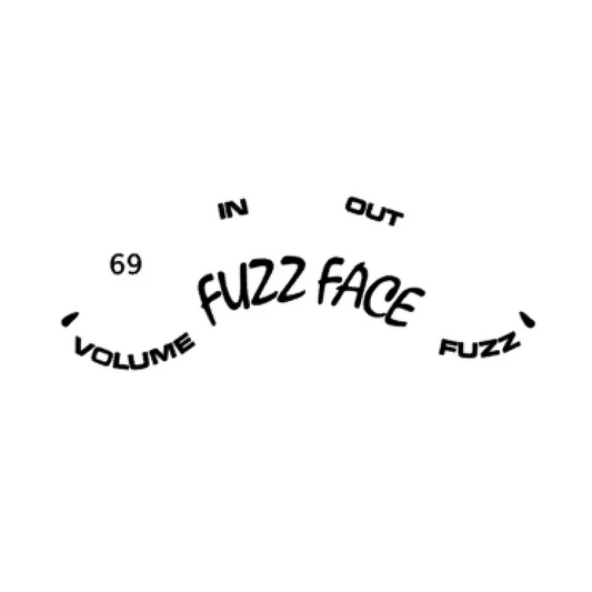 1969 Fuzzface Reproduction Pedal Decal Waterslide or Vinyl Peel & Stick - Guitar-Restore