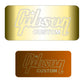 Gibson Les Paul VOS Guitar Pick Guard or Toggle Control Plate Decal Logo Brushed Gold Foil Peel & Stick - Guitar-Restore