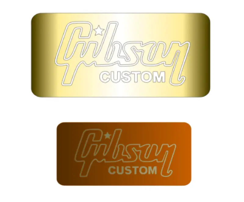 Gibson Les Paul VOS Guitar Pick Guard or Toggle Control Plate Decal Logo Brushed Gold Foil Peel & Stick - Guitar-Restore