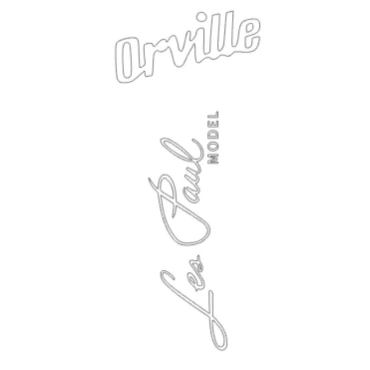 Orville Les Paul Gibson Guitar Headstock Logo Decal Waterslide Vinyl or Foil Peel & Stick - Guitar-Restore
