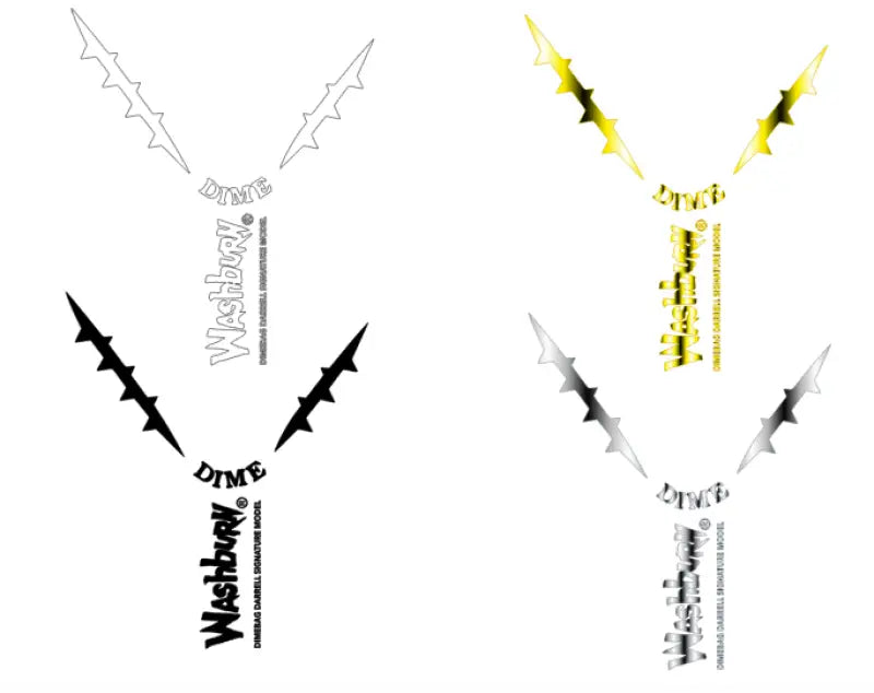 Washburn Dimebag Darrell Model Headstock Decals Waterslide or Foil Peel & Stick - Guitar-Restore